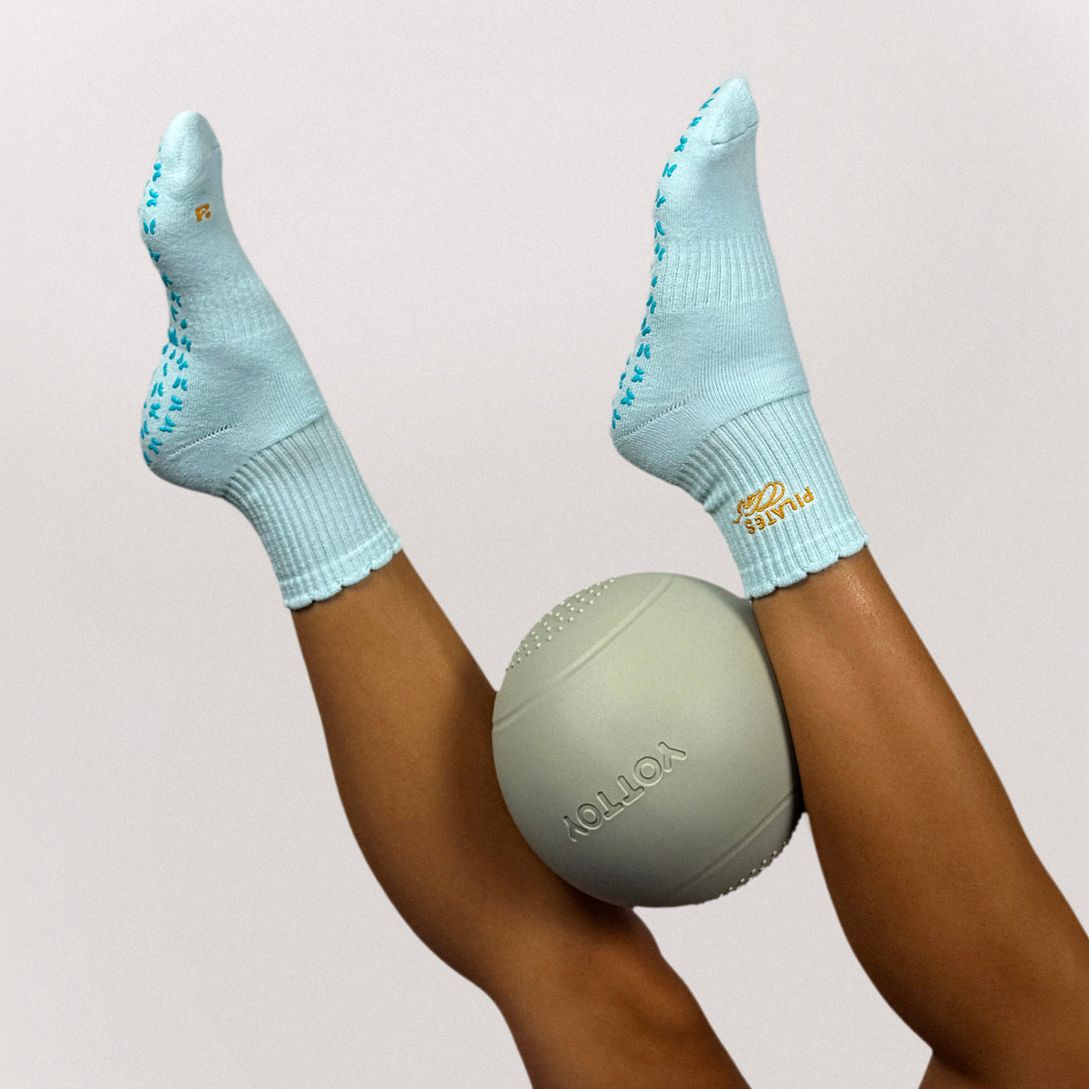 Pilates Club Grip Crew Socks - Powder Blue